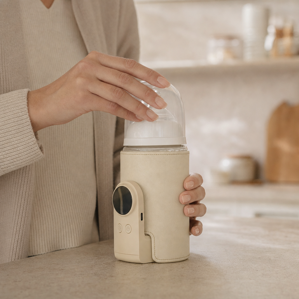 Slide the bottle into the sleeve.