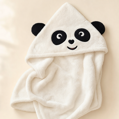 The Animal Hooded Towel — white panda